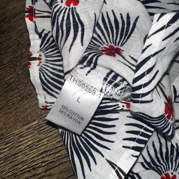 THML Anthropologie Slvlss Top Shirt Blouse L Floral Cold Shoulder Ruffle - Picture 5 of 9